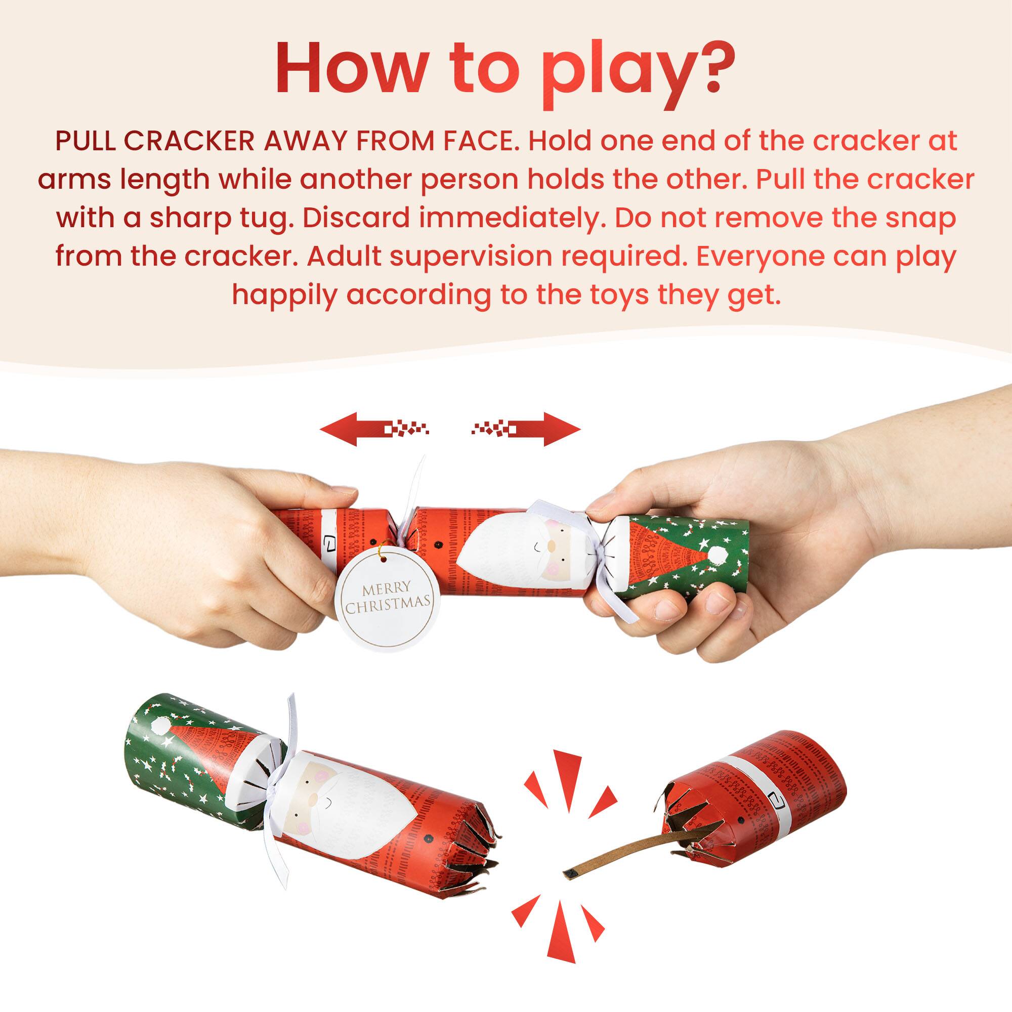 Glitzhome® 10" Christmas Santa & Snowman Party Cracker with Gift Contents, 8ct.
